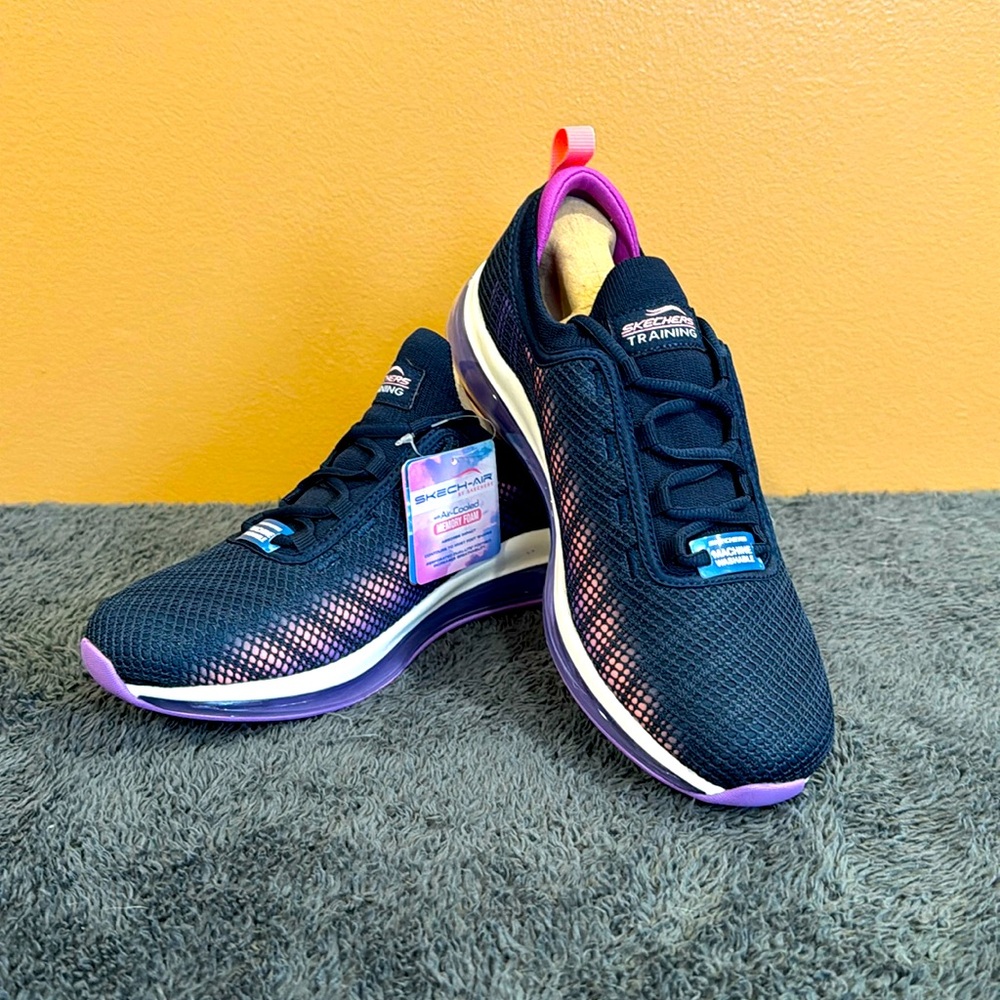 Skech-Air Skechers Women’s 8.5 Air-Cooled Memory Foam NWT Navy/Lavender/Pink